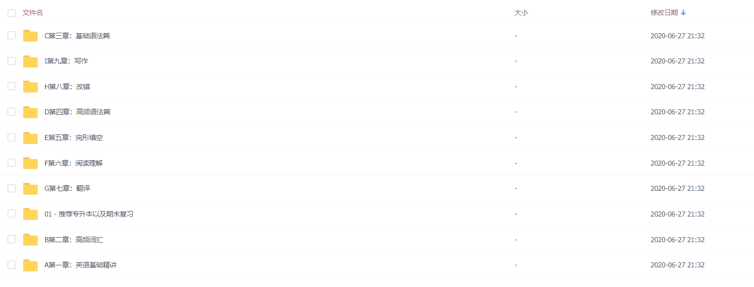 【2020】专升本英语基础精讲班