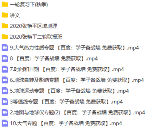 【2020】张艳平地理全年联报(附讲义)